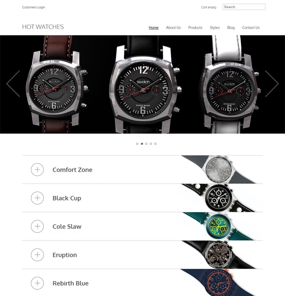 hot watches responsive virtuemart templates