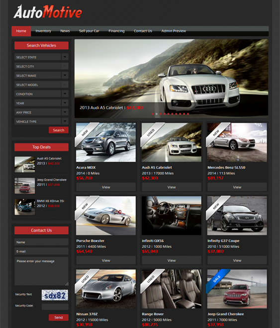 automotive car dealership wordpress theme