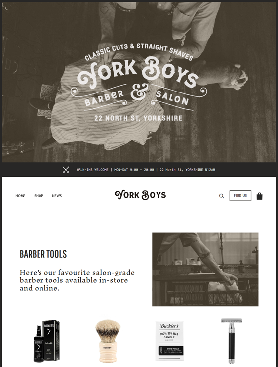 shopify themes for barber shops and mens salons
