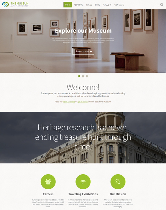Joomla Templates For Art And History Museums | Site Bloom