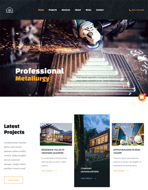 build out construction company building contractors wordpress themes