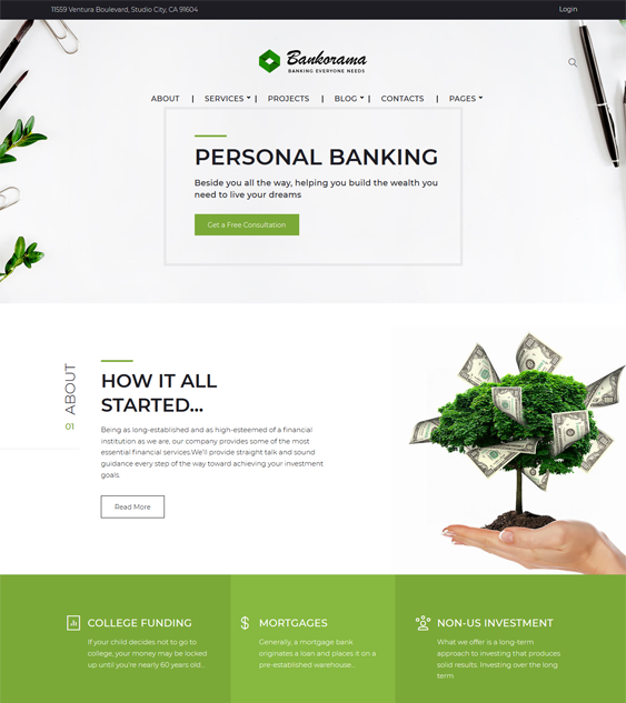 WordPress Themes For Banks And Financial Lenders