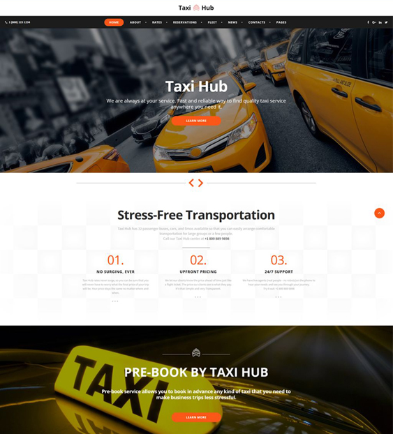 Bootstrap Website Templates For Cab And Taxi Companies | Site Bloom