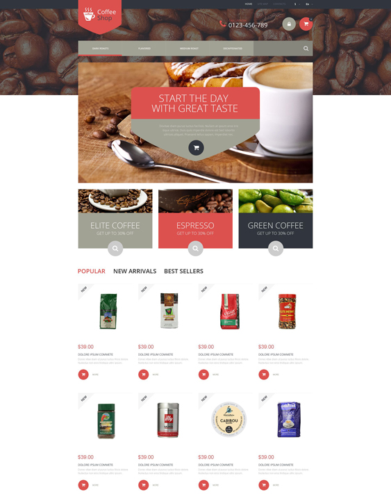 Themes for Online Coffee Stores Site Bloom