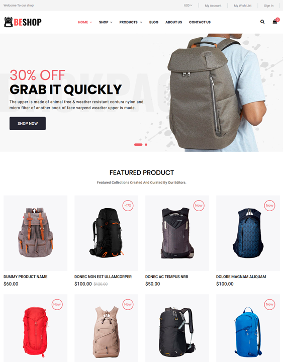 shopify themes for selling luggage backpacks suitcases