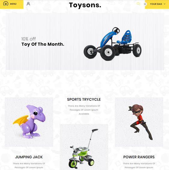 opencart themes for online toy stores