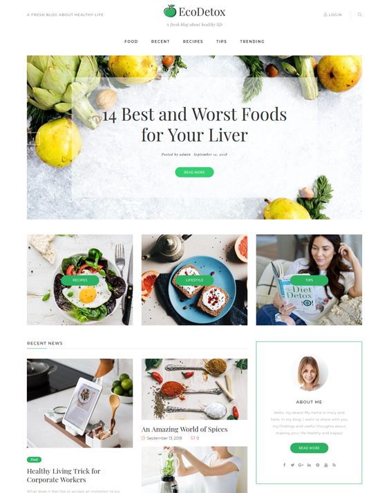 wordpress themes for health and nutrition websites