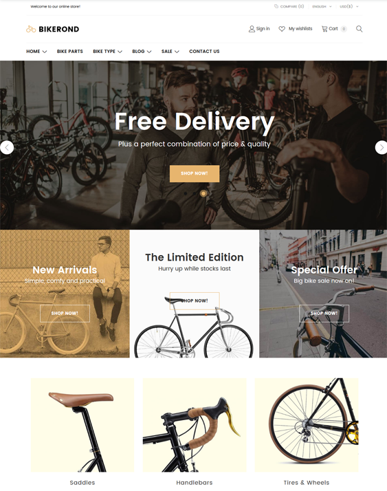 shopify themes for selling cycling gear bikes