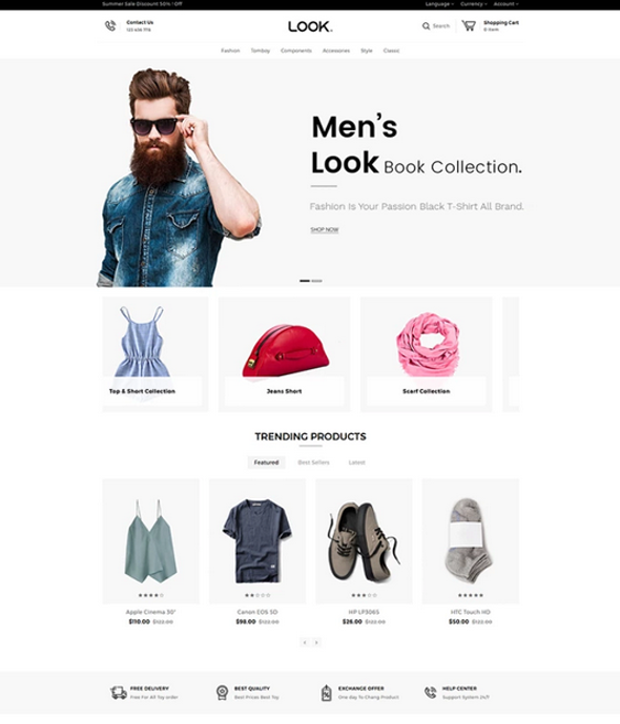 shopify themes for men's clothing accessories