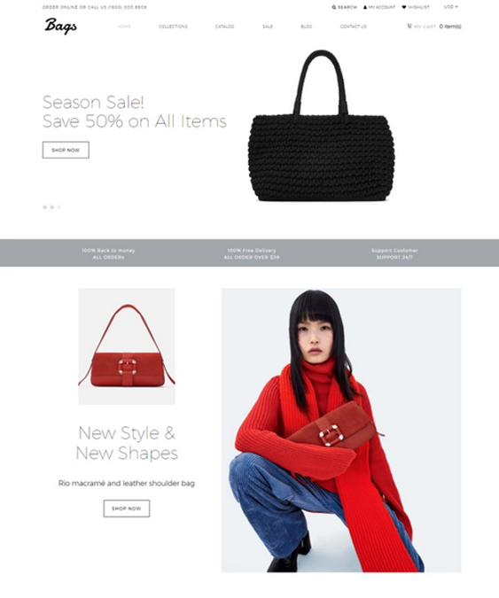 purse and handbag shopify themes