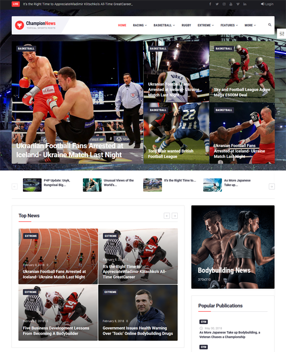 sports wordpress themes