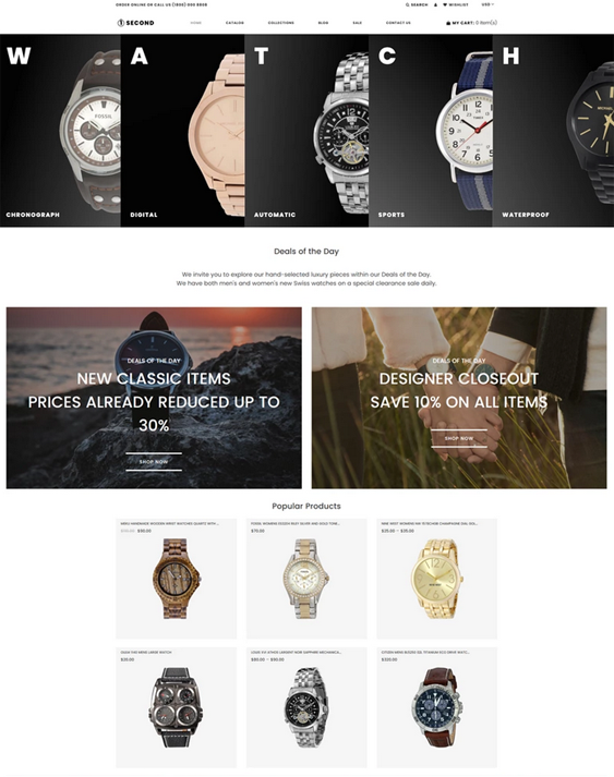 Shopify Themes For Watch Stores