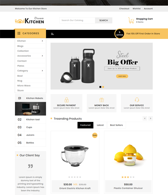 shopify themes for kitchenware