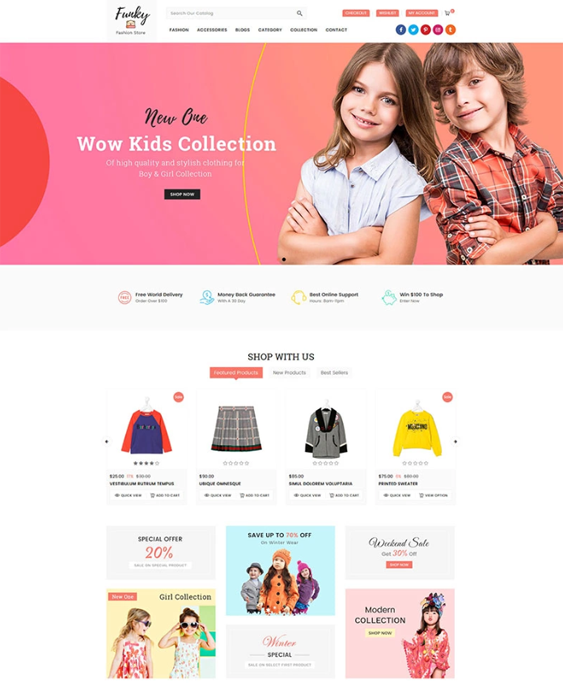 Shopify Themes For Selling Clothing Accessories For Children, Babies, And Kids