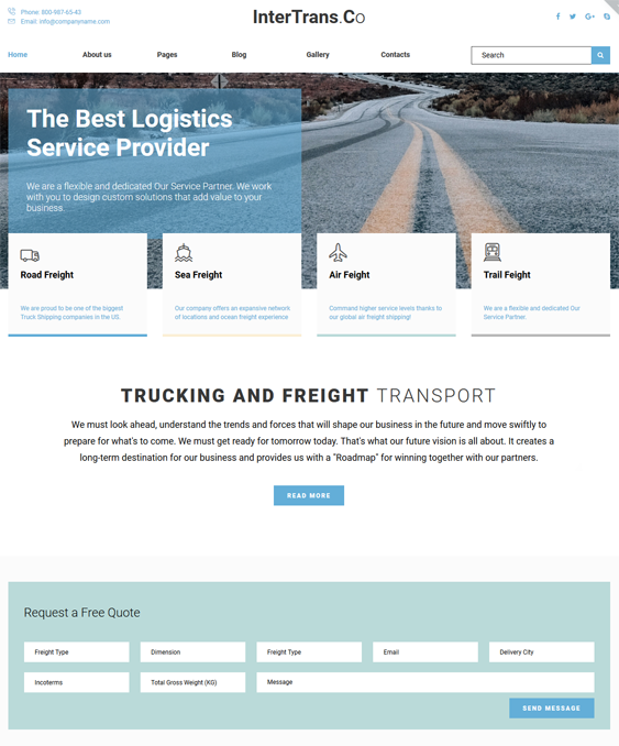 transportation logistics joomla templates