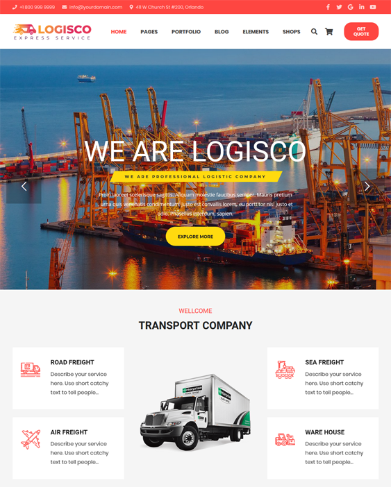 wordpress themes for transportation logistics websites