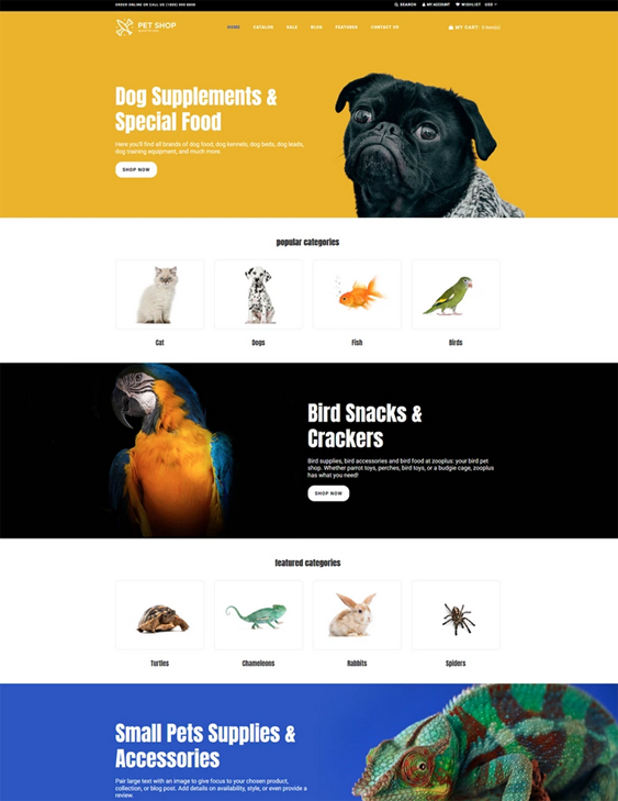 shopify themes online pet stores