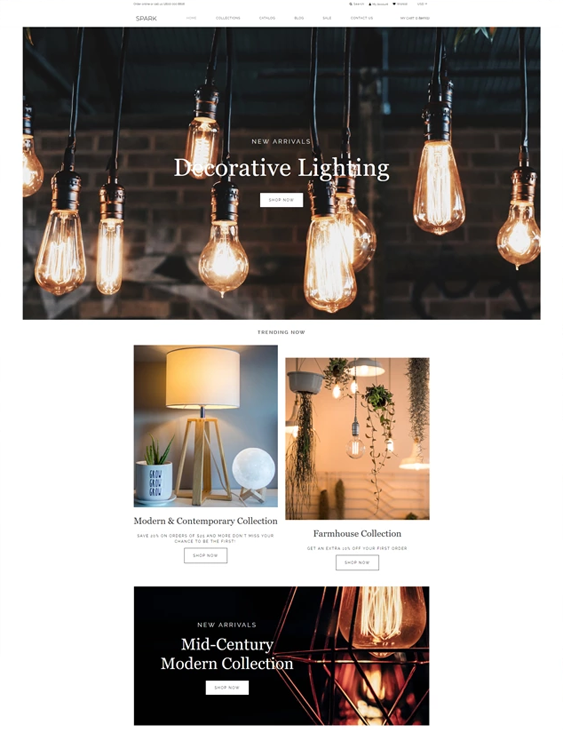 shopify themes online lighting stores