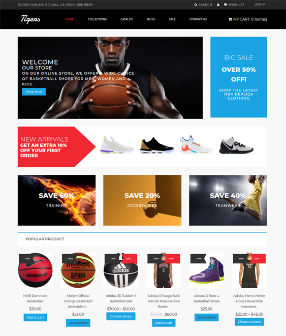 online sports store shopify themes