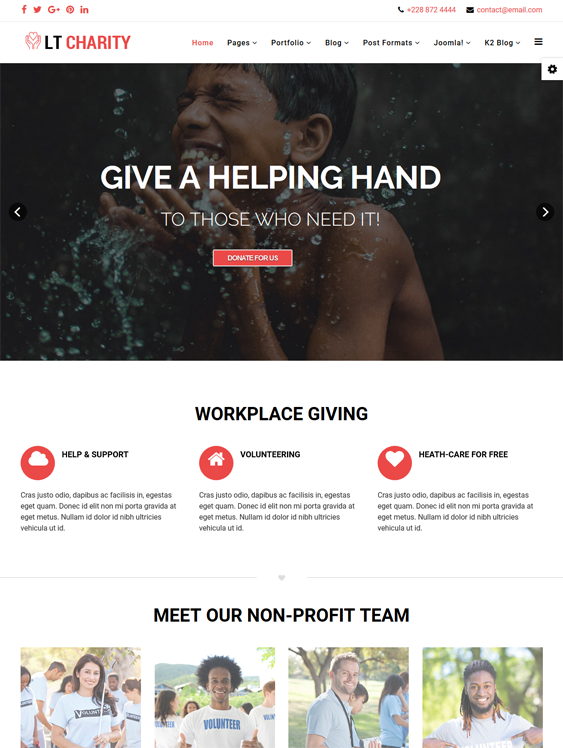 charity nonprofit joomla templates