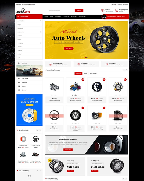 shopify themes for car automotive vehicle stores