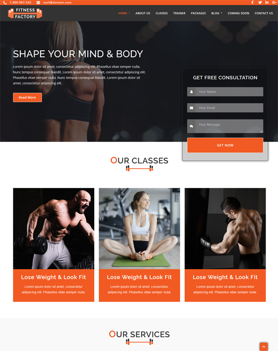 gym and fitness wordpress themes