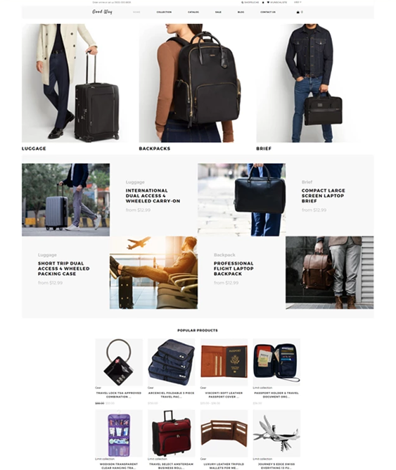 shopify themes for travel stores
