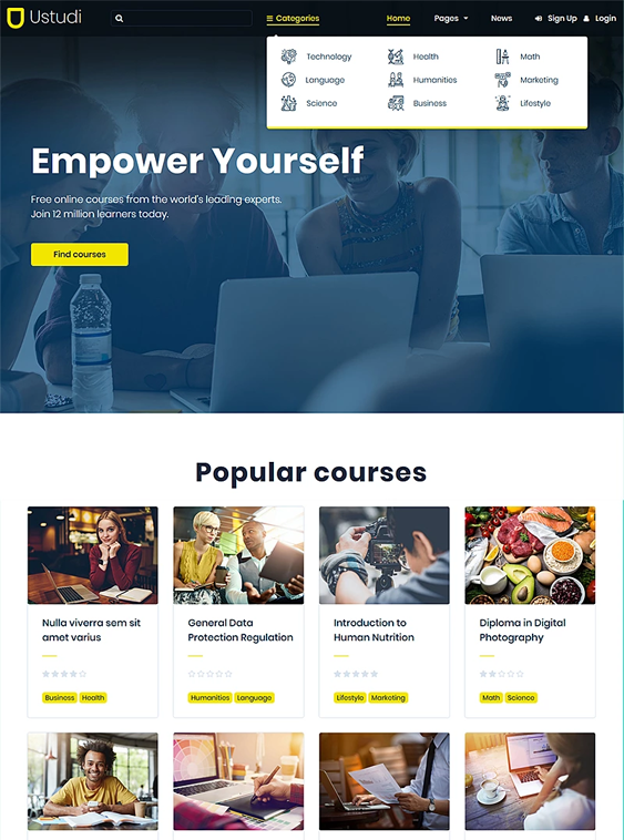 Education WordPress Themes For Online Learning Centers