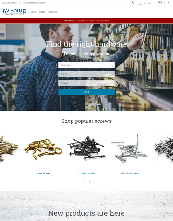 responsive shopify themes for tool hardware and building supply stores