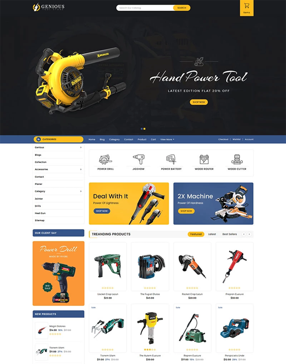 responsive shopify themes for tool hardware and building supply stores