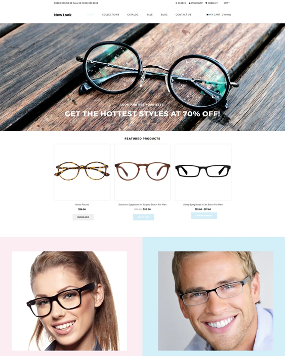 eyewear shopify themes for selling eyeglasses and sunglasses