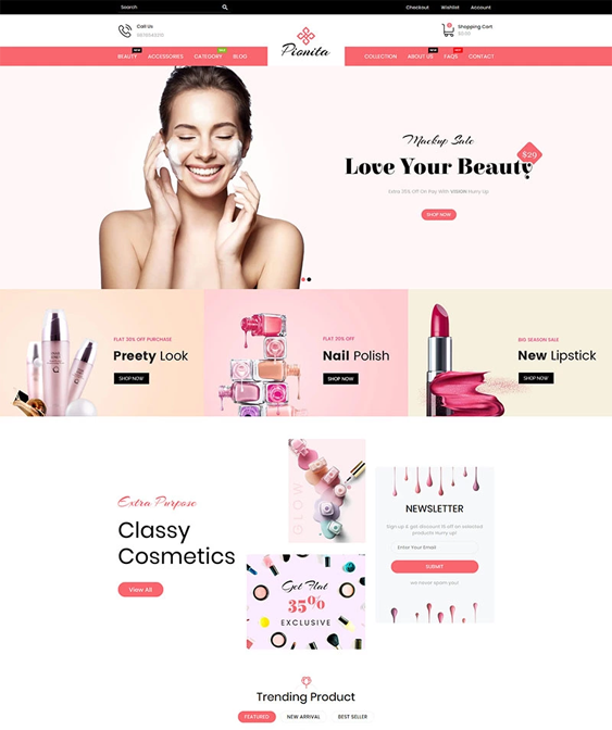 shopify themes for cosmetics and beauty products