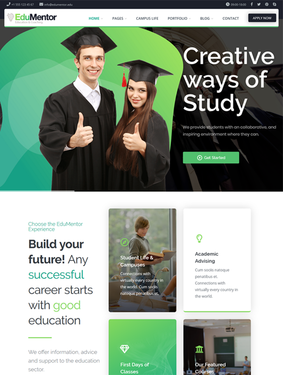 education wordpress themes for classes and schools