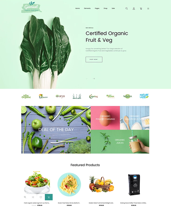 magento themes for selling food online