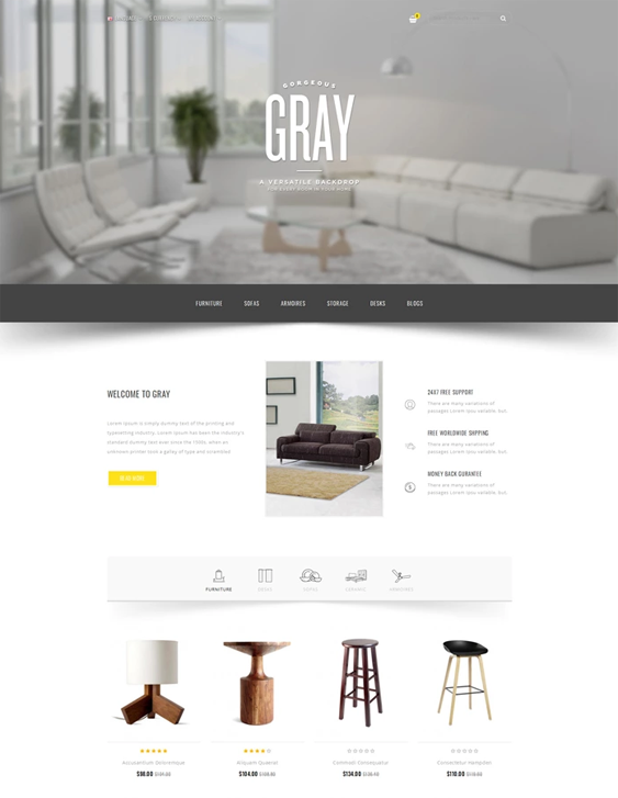 opencart themes for online furniture stores