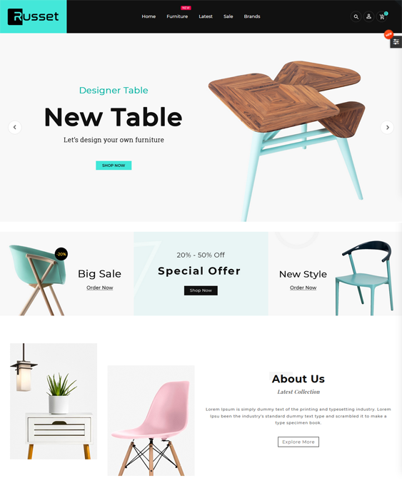 opencart themes for online furniture stores