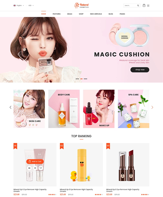 magento themes for cosmetics beauty supplies and hair products