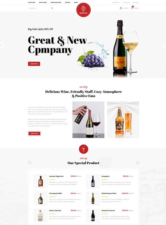 opencart themes for online wine stores
