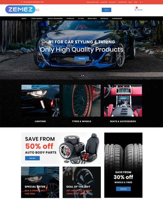 opencart themes for car vehicle automotive stores