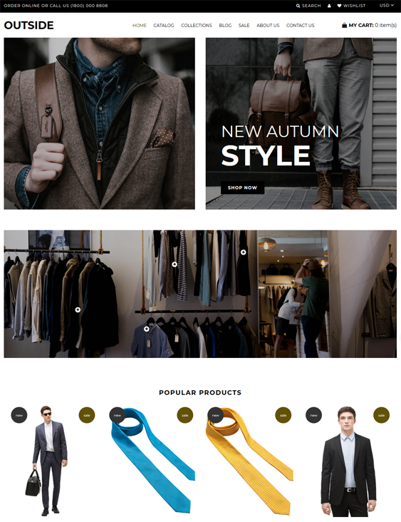 shopify themes for men's clothing accessories