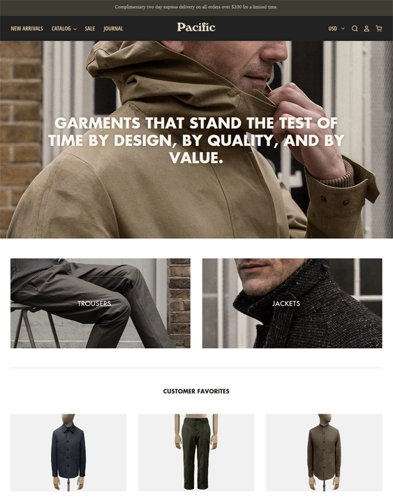 Shopify Themes For Men's Clothing Stores