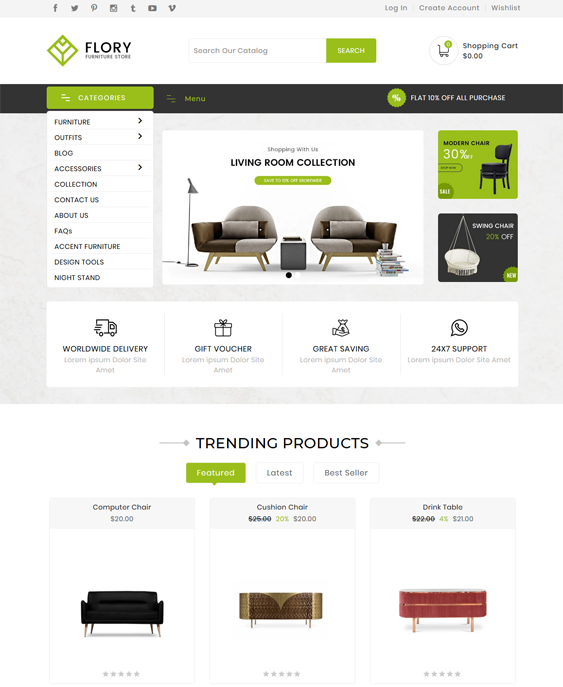 furniture store shopify themes