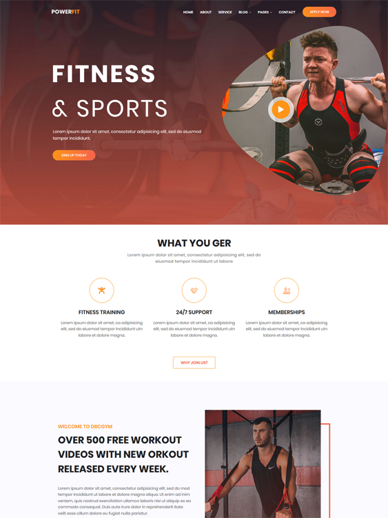 wordpress themes for gyms fitness centers