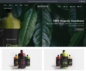 shopify themes for green organic ecofriendly products feature