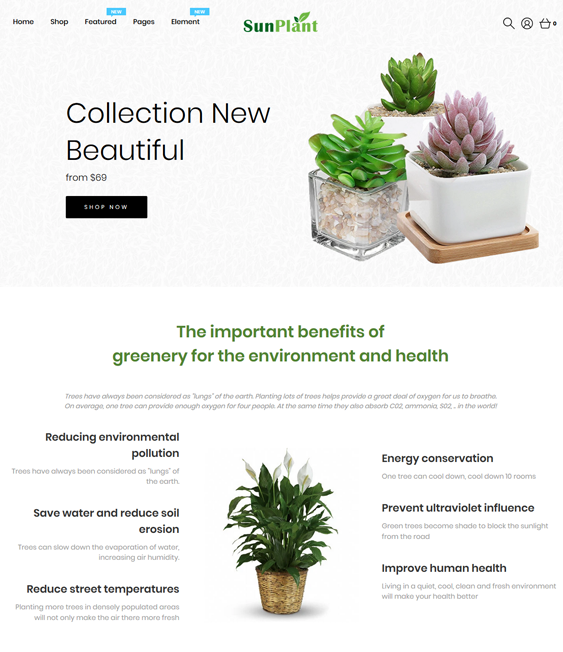 shopify themes for selling plants and flowers