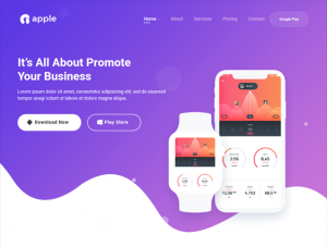 wordpress themes promoting iphone android apps feature