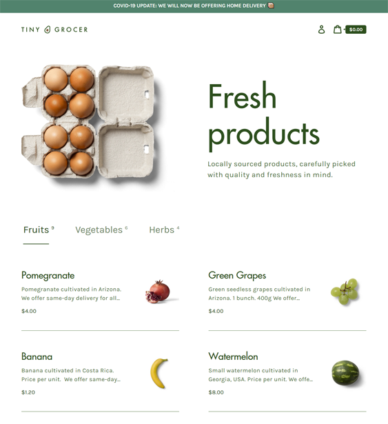 Shopify Themes For Selling Organic Food And Groceries