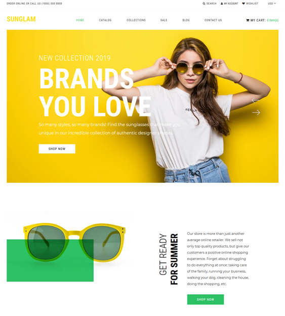 Shopify Themes For Selling Sunglasses