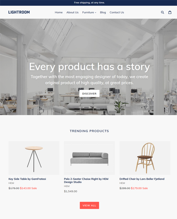free Shopify Themes For Online Furniture Stores