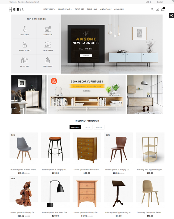 PrestaShop Themes For Online Furniture Stores